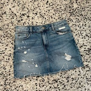 Zara distressed mini skirt